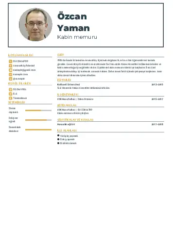 Hostes CV Örnekleri cv indir